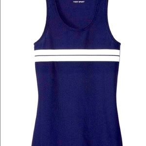 TB SPORT navy w/ white reflective mesh sport tank